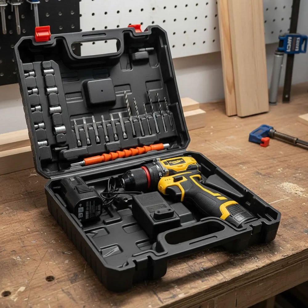 Parafusadeira e Furadeira de Impacto 18V Bosdon CR-8053 Profissional Sem Fio Kit Completo com Maleta e Acessórios - Imagem 6