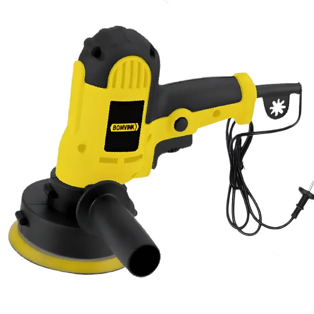 Politriz Angular Automotiva Orbital 600W Bomvink 110V Profissional Com Regulador De Velocidade + Kit Acessórios Lixa Boina - Imagem 8