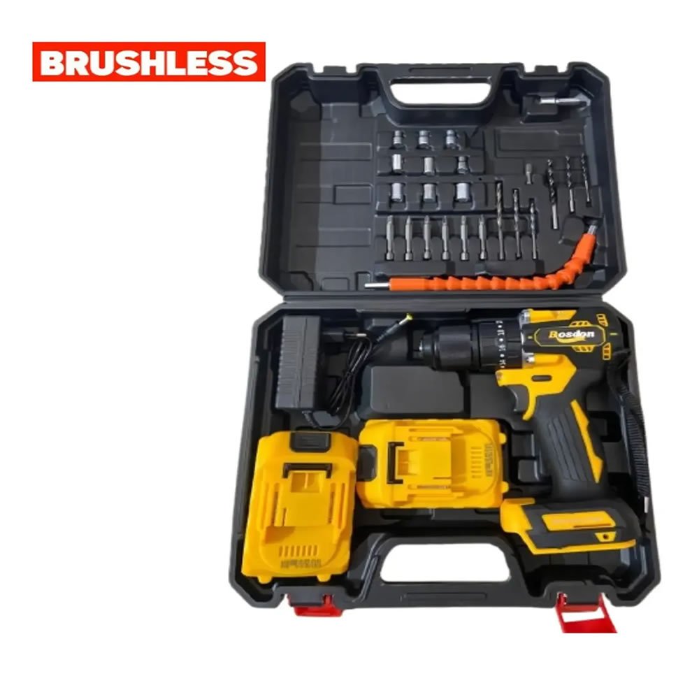 Parafusadeira E Furadeira De Impacto Sem Fio 36V Bosdon Motor Brushless Profissional + 2 Baterias E Maleta Kit Completo - Imagem 3